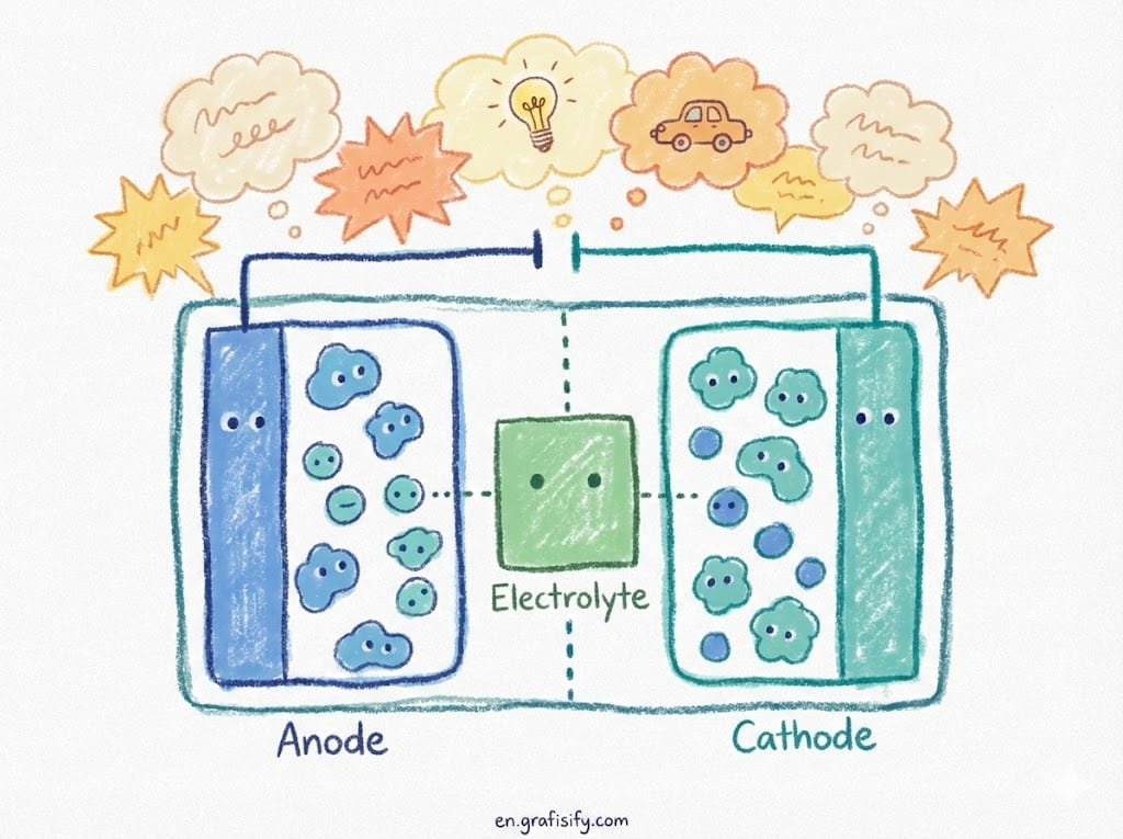 Image of lithium-ion battery internal structure diagram