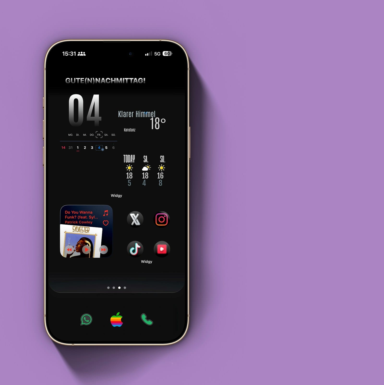 Tampilan dark mode di HP Android dengan tema gelap