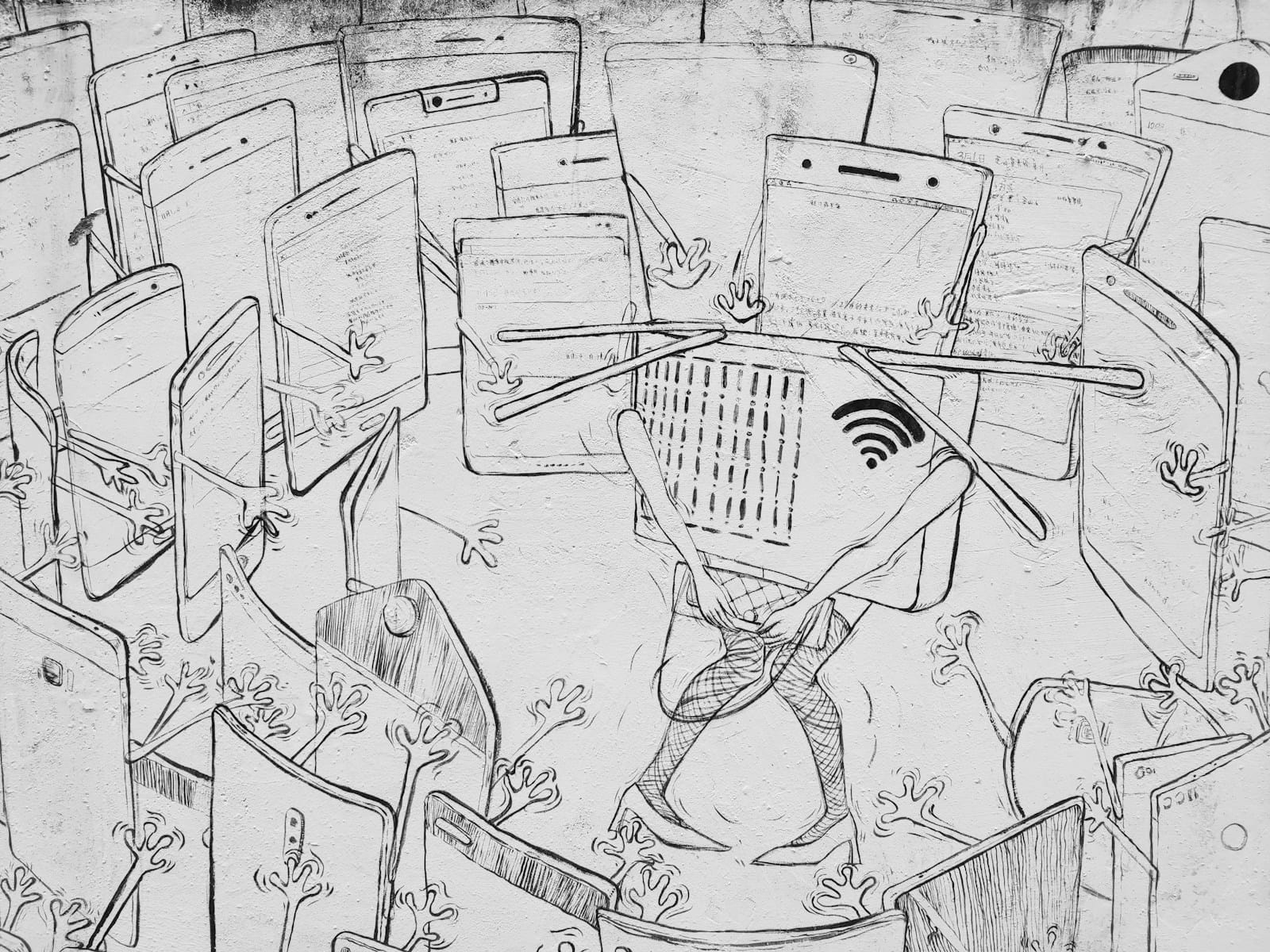 ilustrasi wifi dan smartphone untuk berbagi koneksi internet