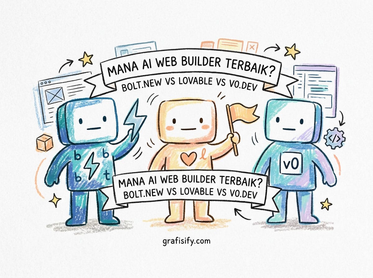 Bolt.new vs Lovable vs v0.dev: Mana AI Web Builder Terbaik?