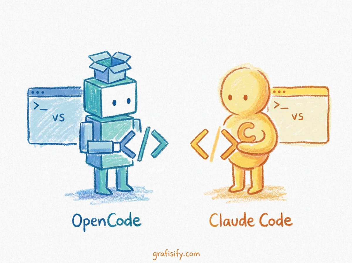 OpenCode vs Claude Code: Perbandingan CLI Coding Agent